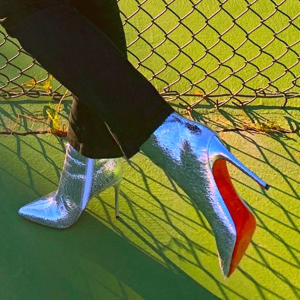 Christian Louboutin Silver Booties